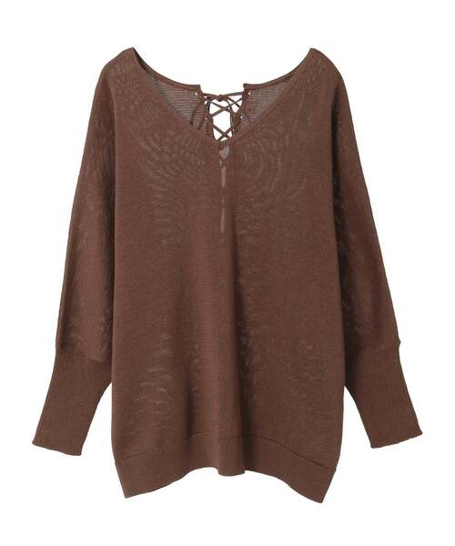 Liesse(リエス)の「レースアップニット(ニット/セーター・レディース・ブラウン/アイボリー/チャコールグレー・FREE)」の18枚目の写真