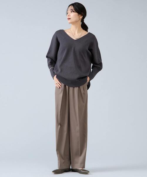 Liesse(リエス)の「レースアップニット(ニット/セーター・レディース・ブラウン/アイボリー/チャコールグレー・FREE)」の21枚目の写真