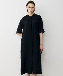FluidBackSatin シャツワンピース