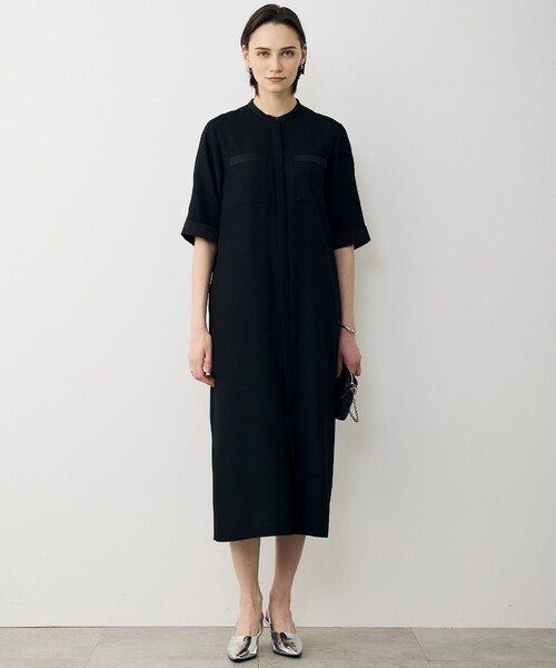 ICB（アイシービー）の「FluidBackSatin シャツワンピース（ワンピース・レディース・グレー系/ブラック系・46/44/42）」の8枚目の写真