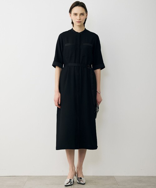 ICB（アイシービー）の「FluidBackSatin シャツワンピース（ワンピース・レディース・グレー系/ブラック系・46/44/42）」の10枚目の写真