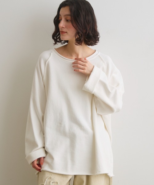 Crisp(クリスプ)の「カットオフラグランオーバースウェット(スウェット・レディース・ホワイト/グレー/ブラウン・FREE)」の2枚目の写真