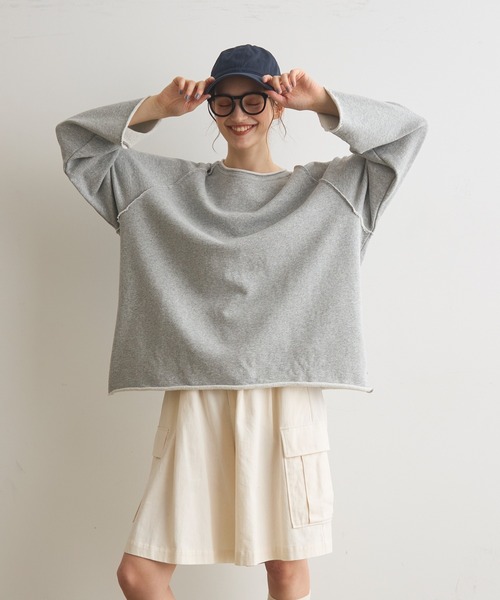 Crisp(クリスプ)の「カットオフラグランオーバースウェット(スウェット・レディース・ホワイト/グレー/ブラウン・FREE)」の8枚目の写真