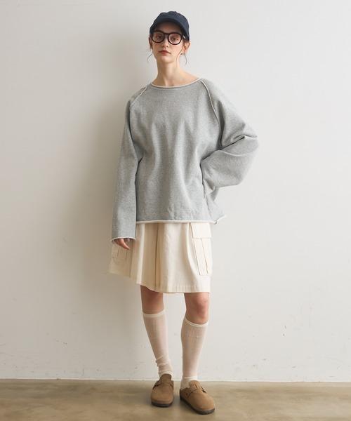 Crisp(クリスプ)の「カットオフラグランオーバースウェット(スウェット・レディース・ホワイト/グレー/ブラウン・FREE)」の4枚目の写真