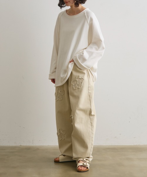 Crisp(クリスプ)の「カットオフラグランオーバースウェット(スウェット・レディース・ホワイト/グレー/ブラウン・FREE)」の22枚目の写真