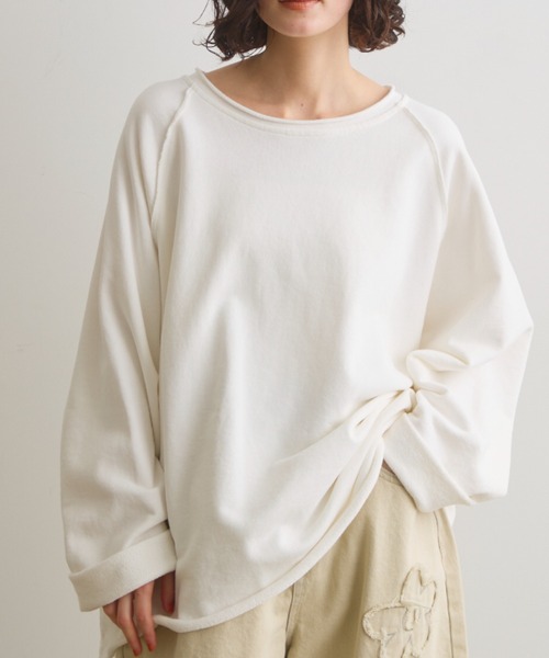 Crisp(クリスプ)の「カットオフラグランオーバースウェット(スウェット・レディース・ホワイト/グレー/ブラウン・FREE)」の14枚目の写真