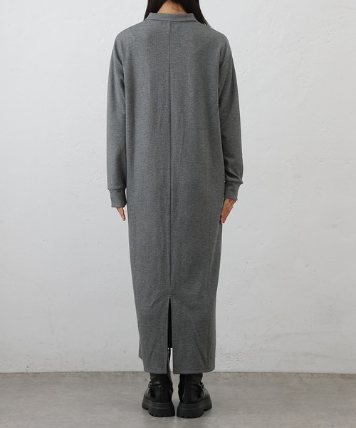 COLONY 2139（コロニートゥーワンスリーナイン）の「テレコ衿付きロングワンピース（ワンピース・レディース・ブラック/チャコールグレー・FREE）」の16枚目の写真