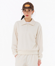 レディース リブ 半ジップ スウェットTシャツ-FARG5164B0A