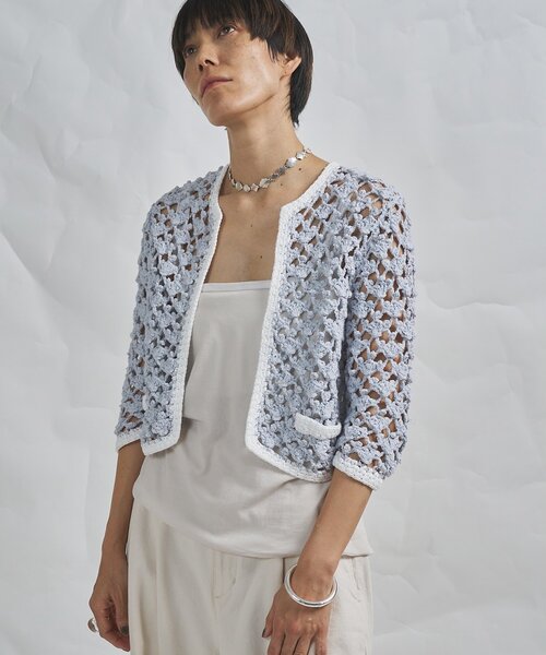 Whim Gazette（ウィムガゼット）の「【GEMINI】ハンドニットカーディガン（カーディガン/ボレロ・レディース・ブルー/ブルー系その他・FREE）」の11枚目の写真