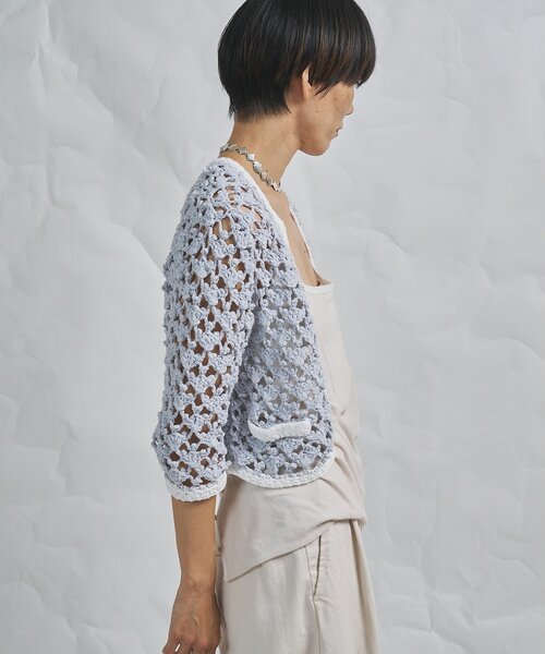 Whim Gazette（ウィムガゼット）の「【GEMINI】ハンドニットカーディガン（カーディガン/ボレロ・レディース・ブルー/ブルー系その他・FREE）」の6枚目の写真