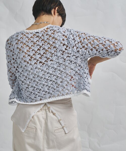 Whim Gazette（ウィムガゼット）の「【GEMINI】ハンドニットカーディガン（カーディガン/ボレロ・レディース・ブルー/ブルー系その他・FREE）」の7枚目の写真