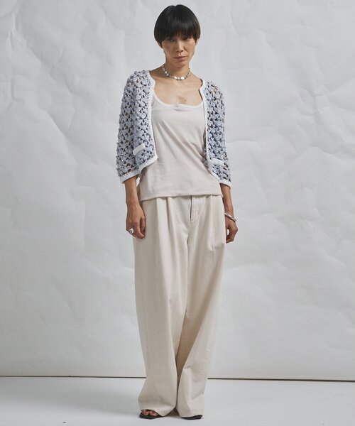 Whim Gazette（ウィムガゼット）の「【GEMINI】ハンドニットカーディガン（カーディガン/ボレロ・レディース・ブルー/ブルー系その他・FREE）」の4枚目の写真