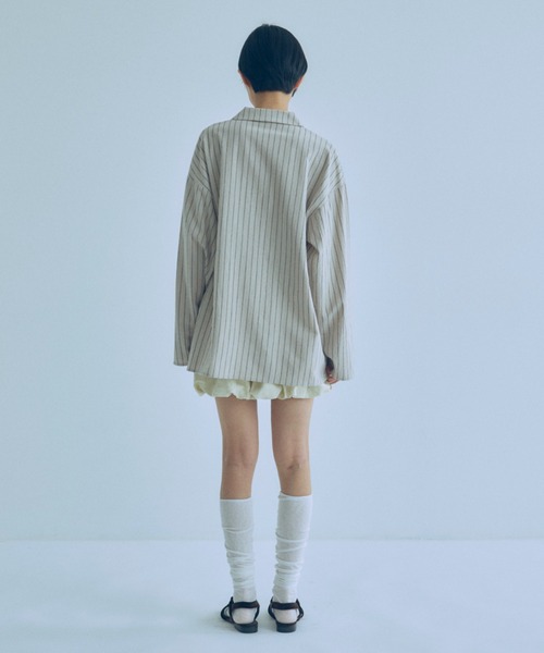 EN NEUME(エンノイム)の「Linen Touch Stripe Open Collar Shirt(シャツ/ブラウス・レディース・ブラウン/アイボリー・FREE)」の12枚目の写真