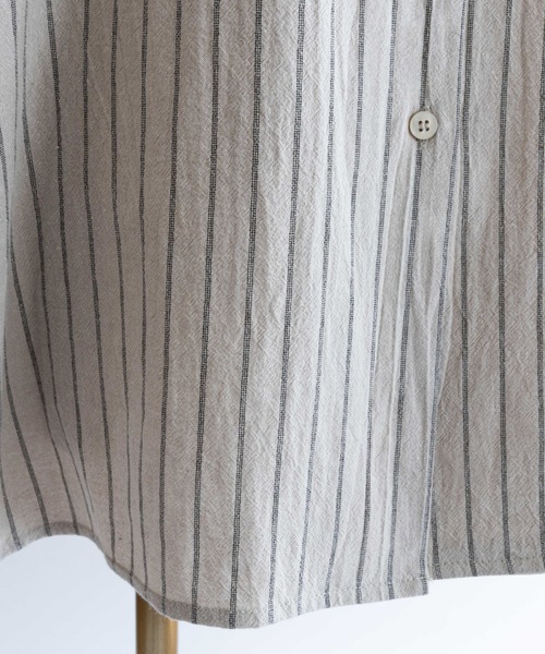EN NEUME(エンノイム)の「Linen Touch Stripe Open Collar Shirt(シャツ/ブラウス・レディース・ブラウン/アイボリー・FREE)」の19枚目の写真