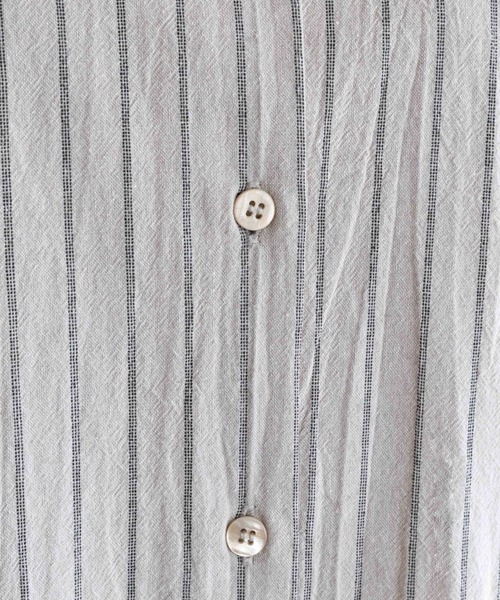 EN NEUME(エンノイム)の「Linen Touch Stripe Open Collar Shirt(シャツ/ブラウス・レディース・ブラウン/アイボリー・FREE)」の22枚目の写真