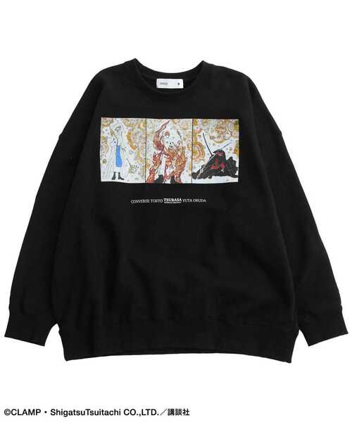 CONVERSE TOKYO(コンバーストウキョウ)の「【CLAMP】『ツバサ-RESERVoir CHRoNiCLE-』GRAPHIC SWEAT(スウェット・レディース・ブラック・FREE)」の1枚目の写真