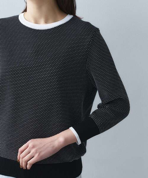 UNTITLED（アンタイトル）の「配色ハイゲージニットトップス（ニット/セーター・レディース・グレー系8/ブラック系4/ホワイト系5・03/02/01/00/48/44/04）」の21枚目の写真