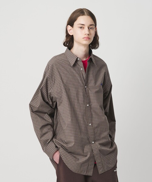 NICE WEATHER（ナイスウェザー）の「＜NICE WEATHER＞ロゴ チェックシャツ（シャツ/ブラウス・メンズ・ブラック/コバルトブルー/ダークブラウン・S/L/M/XS）」の20枚目の写真