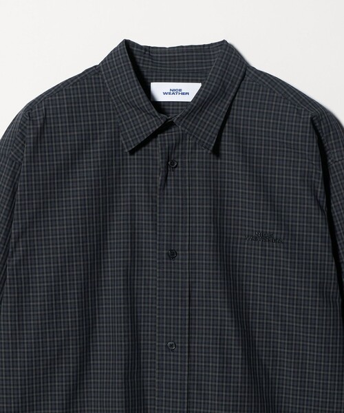 NICE WEATHER（ナイスウェザー）の「＜NICE WEATHER＞ロゴ チェックシャツ（シャツ/ブラウス・メンズ・ブラック/コバルトブルー/ダークブラウン・S/L/M/XS）」の12枚目の写真