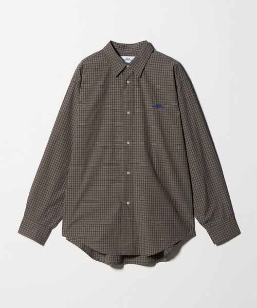 NICE WEATHER（ナイスウェザー）の「＜NICE WEATHER＞ロゴ チェックシャツ（シャツ/ブラウス・メンズ・ブラック/コバルトブルー/ダークブラウン・S/L/M/XS）」の14枚目の写真