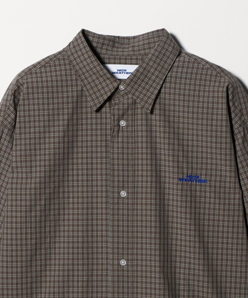 NICE WEATHER（ナイスウェザー）の「＜NICE WEATHER＞ロゴ チェックシャツ（シャツ/ブラウス・メンズ・ブラック/コバルトブルー/ダークブラウン・S/L/M/XS）」の15枚目の写真
