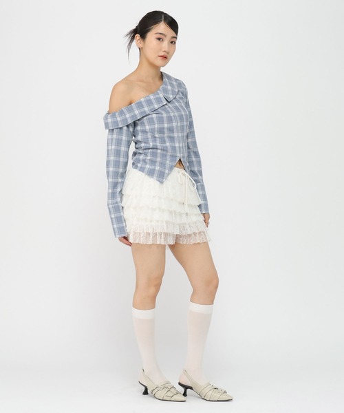 3.3 Field Trip (3.3フィールドトリップ)の「3.3 Field Trip/ワンショルチェックシャツ(シャツ/ブラウス・レディース・ブルー/ブラウン/ネイビー・FREE)」の17枚目の写真