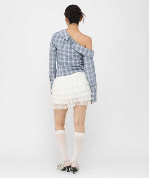 3.3 Field Trip (3.3フィールドトリップ)の「3.3 Field Trip/ワンショルチェックシャツ(シャツ/ブラウス・レディース・ブルー/ブラウン/ネイビー・FREE)」の19枚目の写真