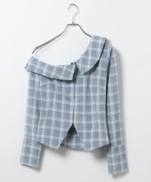 3.3 Field Trip (3.3フィールドトリップ)の「3.3 Field Trip/ワンショルチェックシャツ(シャツ/ブラウス・レディース・ブルー/ブラウン/ネイビー・FREE)」の22枚目の写真