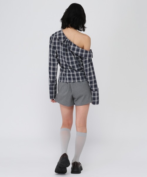 3.3 Field Trip (3.3フィールドトリップ)の「3.3 Field Trip/ワンショルチェックシャツ(シャツ/ブラウス・レディース・ブルー/ブラウン/ネイビー・FREE)」の8枚目の写真