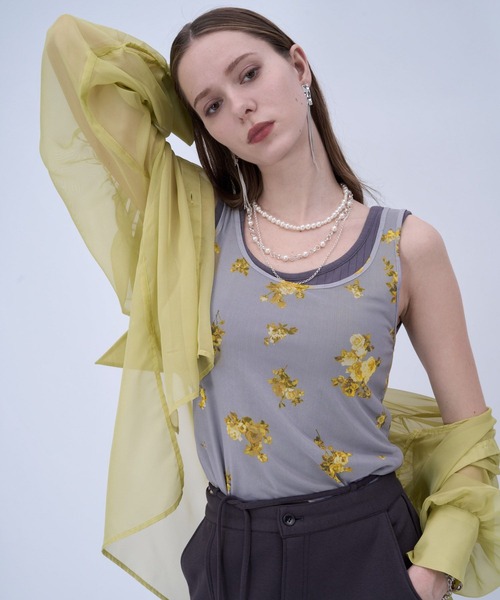 HARE（ハレ）の「2Pレイヤードタンクトップ(HARE)（タンクトップ・レディース・イエロー/ブラック・FREE）」の4枚目の写真