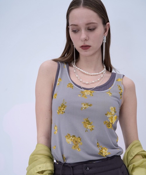 HARE（ハレ）の「2Pレイヤードタンクトップ(HARE)（タンクトップ・レディース・イエロー/ブラック・FREE）」の3枚目の写真