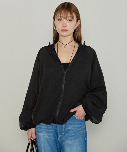 enhaut（アンオート）の「シアー リップストップ パーカー（パーカー・レディース・ホワイト/ネイビー/ブラック・FREE）」の21枚目の写真