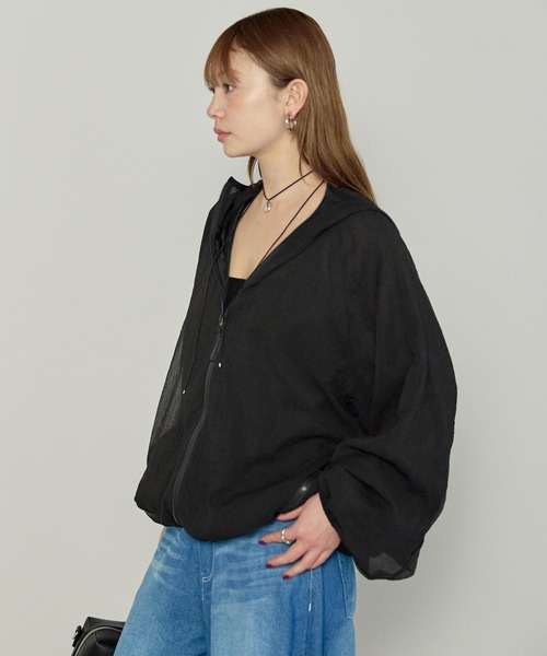 enhaut（アンオート）の「シアー リップストップ パーカー（パーカー・レディース・ホワイト/ネイビー/ブラック・FREE）」の22枚目の写真