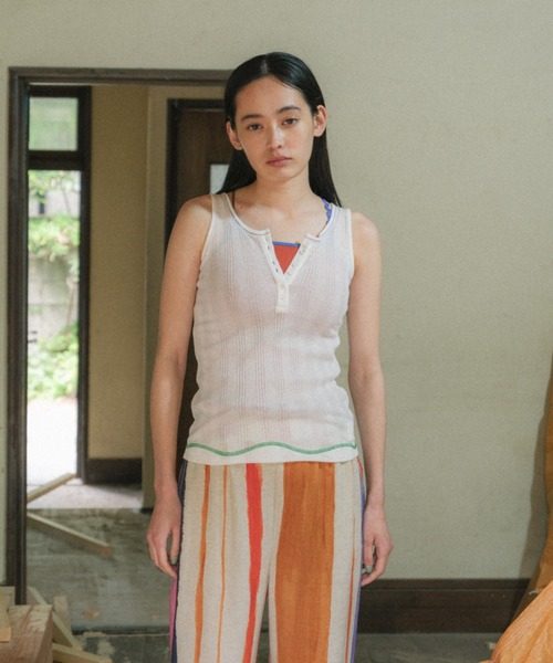 PAMM（パム）の「PAMMのサマータンクトップ（タンクトップ・レディース・ネイビー/アイボリー/アクア・フリー）」の4枚目の写真