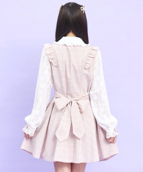 Secret Honey（シークレットハニー）の「袖レースラッフルワンピース（ワンピース・レディース・ピンク/ブルー・MEDIUM）」の5枚目の写真