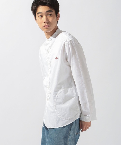 DANTON(ダントン)の「【DANTON(ダントン)】Oxford Band Collar Shirt(シャツ/ブラウス・メンズ・ホワイト/サックスブルー・MEDIUM/LARGE)」の5枚目の写真