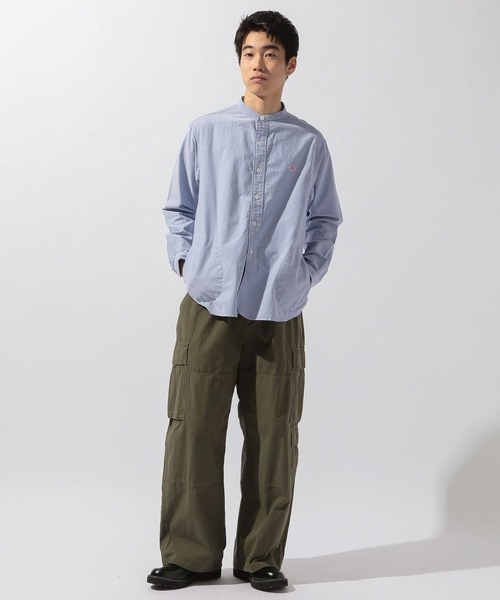 DANTON(ダントン)の「【DANTON(ダントン)】Oxford Band Collar Shirt(シャツ/ブラウス・メンズ・ホワイト/サックスブルー・MEDIUM/LARGE)」の6枚目の写真