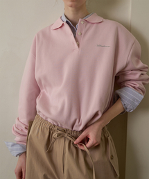 WITHOUT SUMMER（ウィズアウトサマ）の「ロゴピケTシャツ_ピンク（ポロシャツ）」