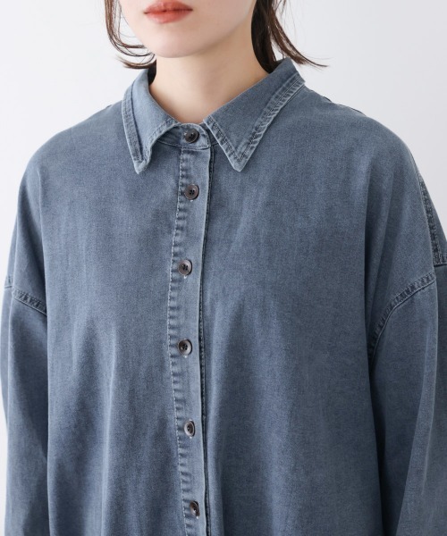 Bou Jeloud(ブージュルード)の「デニムチュニック(Tシャツ/カットソー・レディース・ブルー/インディゴブルー・FREE)」の8枚目の写真