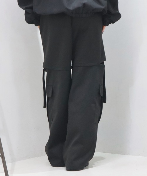CECIL McBEE(セシルマクビー)の「ダンボールサイドカットカーゴパンツ(スウェットパンツ・レディース・グレー/ブラック・LARGE/MEDIUM)」の9枚目の写真