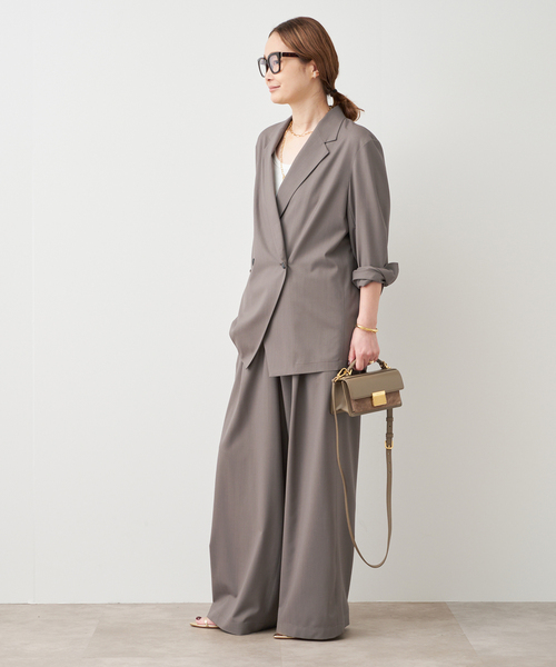 Deuxieme Classe（ドゥーズィエムクラス）の「SPWOOL シャツジャケット（テーラードジャケット・レディース・モカ/ネイビー・FREE）」の9枚目の写真