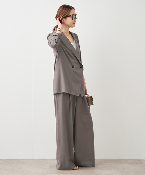 Deuxieme Classe（ドゥーズィエムクラス）の「SPWOOL シャツジャケット（テーラードジャケット・レディース・モカ/ネイビー・FREE）」の10枚目の写真