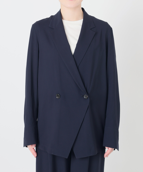 Deuxieme Classe（ドゥーズィエムクラス）の「SPWOOL シャツジャケット（テーラードジャケット・レディース・モカ/ネイビー・FREE）」の18枚目の写真