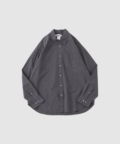 HOPE(ホープ)の「HOPE / ホープ ROOM SHIRT WARM GREY MICRO CHECK(シャツ/ブラウス・メンズ・グレー・46/44)」の1枚目の写真
