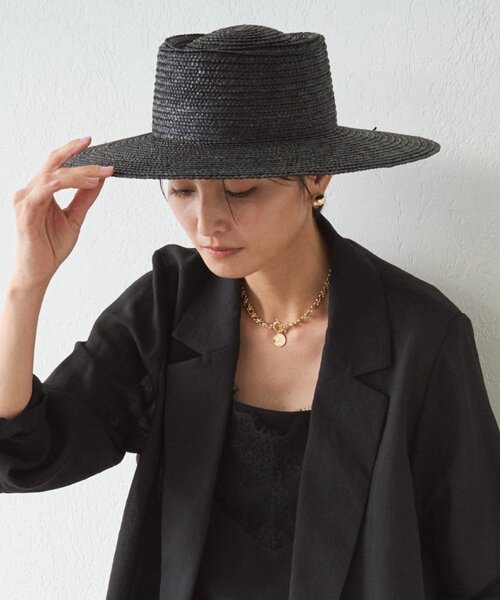 LOUNGEDRESS（ラウンジドレス）の「【GALENA/ガレナ】ストローハット（ハット・レディース・ブラック・FREE）」の2枚目の写真