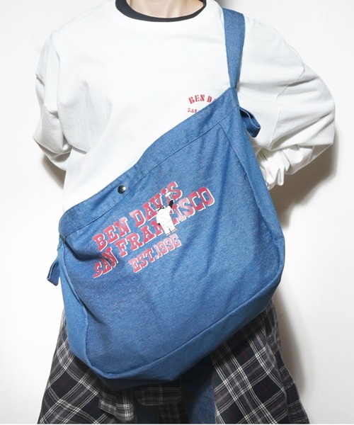 BEN DAVIS(ベンデイビス)の「NEWS PAPER BAG/ニュースペーパーバッグ(メッセンジャーバッグ・メンズ・インディゴブルー/ベージュ系その他2/ベージュ系その他3・FREE)」の8枚目の写真