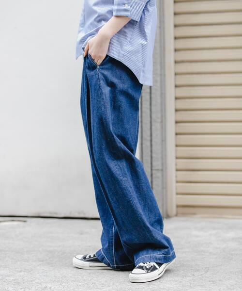 FORK&SPOON（フォークアンドスプーン）の「FORK&SPOON　綿麻デニムパンツ（デニムパンツ・レディース・ワンウォッシュ/ブルー系その他・2/1）」の5枚目の写真