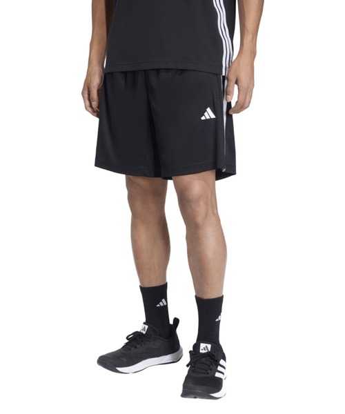 adidas（アディダス）の「アディダス adidas ワークアウト エッセンシャル ベース 3ストライプ ピケ ショート 9インチ（その他パンツ・メンズ・ライトグレー/ブラック/ダークブルー・S/M/3L/LL/L）」の2枚目の写真