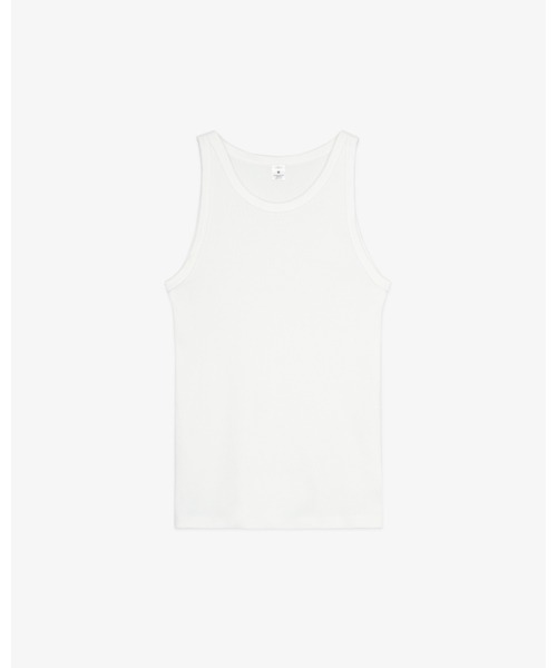 FRONT 11201(フロントワンワントゥーオーワン)の「Men's Rib Tank Top(Tシャツ/カットソー・メンズ・ホワイト/ブラック・2/1/S/M)」の1枚目の写真