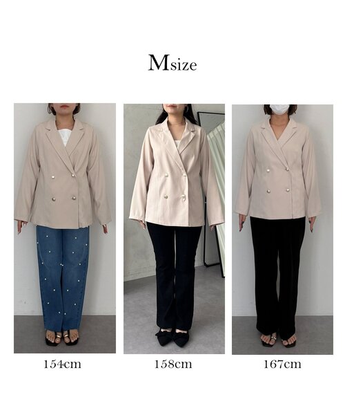 prose verse（プロズヴェール）の「金ボタンテーラードジャケット（テーラードジャケット・レディース・ピンク/ネイビー/ライトベージュ・LARGE/MEDIUM）」の4枚目の写真